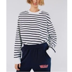 Zara LONG SLEEVED SHIRT White / Navy